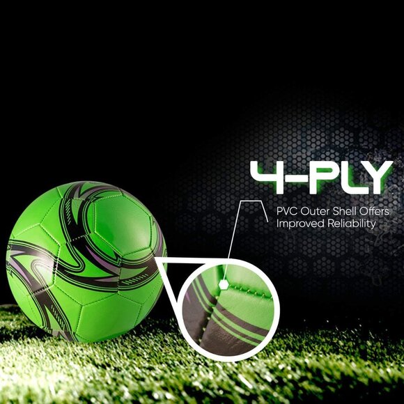 Western Star Soccer Ball Size 5 Green Official Match Weight Youth & Adult KP20G5 - Picture 4 of 8